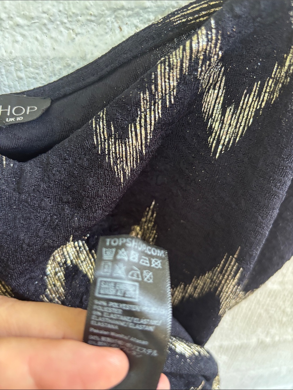 Topshop Chevron Gold Black Cami Camisole - Picture 3 of 5